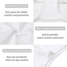 Load image into Gallery viewer, wirarpa Womens Cotton Underwear Panties High Waisted Full Briefs Ladies No Muffin Top Underpants 4 Pack White Size 5, Small