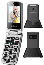 Load image into Gallery viewer, artfone Big Button Flip Phone for Elderly, 3G Unlocked Senior Flip Phone, Large Volume, Tmobile Phone with Radio, SOS, Torch and Camera Functions, Senior Phone with Acc Reciever Like Iphone's (Black)