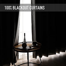 Load image into Gallery viewer, 100% Blackout Curtains Extra Wide Blackout Curtains 100 Inch Patio Door Curtains Linen Blackout Curtain Burlap Curtains for Sliding Glass Door(W100 x L84 1 Panel, Gray)