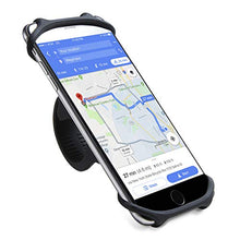 Load image into Gallery viewer, Cyclepartner Universal Phone Mount for Bike Non-Slip Shockproof German Silicone Cellphone Bicycle Motorcycle Holder Mobile Smartphone Compatible for iPhone X, XS MAX,Plus 8 7 6 5,Galaxy,Note (Black L)