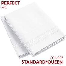 Load image into Gallery viewer, Mellanni White Pillow Cases Standard Size Set of 2 - Pillow Covers - Pillow Protector - Hotel Luxury 1800 Bedding Sheets & Cooling Pillowcases (Set of 2 Standard/Queen Size 20" x 30", White)