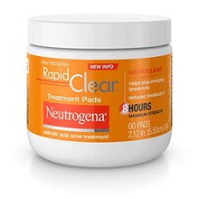 Load image into Gallery viewer, Neutrogena Rapid Clear Acne Face Pads with Salicylic Acid Acne Treatment Medicine to Fight Face Breakouts, Oil Free Pads with Maximum Strength Salicylic Acid Acne Medicine, 60 ct
