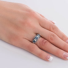 Load image into Gallery viewer, Carolyn Pollack Sterling Silver London Blue Topaz Band Ring, size 5
