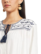 Load image into Gallery viewer, KAILASA BY ANGEL BAY Women's Full Sleeves Top with Drawstring Neck and Boho Print Designer Blouse for Office Casual Wear Comfy Top