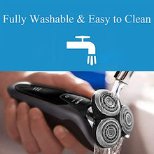 Load image into Gallery viewer, SH90 Replacement Heads for Philips Norelco Shaver 9000 Series, S8950,SW9700,SW6700,9000 Shaver Replacement Blades Sh90/70 Electric Razor Replace for Men,3 Pack & a Brush