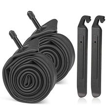 Load image into Gallery viewer, GES 26 Inch Bike Tubes, 26x1.9/1.95/2/2.1/2.125 Inch Bicycle Tube for 32mm Schrader Valve MTB, 26 x 1.95 Bike Tubes with 2 Tire Levers, 2 Pack Bike Tire Tubes 26 x 2.125