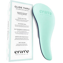 Load image into Gallery viewer, Crave Naturals Glide Thru Detangling Brush for Adults & Kids Hair. Detangler Hairbrush for Natural, Curly, Straight, Wet or Dry Hair. Hair Brushes for Women. Styling Brush (Turquoise)