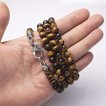 Load image into Gallery viewer, WESTMIAJW Mens Yellow Tiger Eye Beads Beaded Necklace Chains Healing Crystals Gemstone Jewelry 60cm