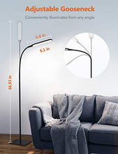 Load image into Gallery viewer, TaoTronics TT-DL072 LED Floor Lamp, Modern Standing Brightness Levels & 4 Colors Dimmable Adjustable Gooseneck Task Lighting for Living Bedroom Reading Piano Room, Black