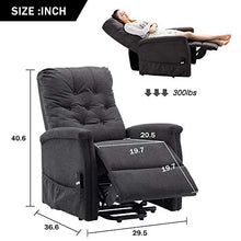 Load image into Gallery viewer, Power Lift Recliner Chair Single Recliner Chair Living Room Sofa Recliner Electric Soft Fabric Recliner Chair Remote Control Chair