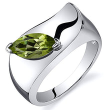 Load image into Gallery viewer, Peridot Ring Sterling Silver Marquise Shape 1.00 Carats Size 8