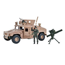 Load image into Gallery viewer, Sunny Days Entertainment M1114 Up-Armored Humvee – Vehicle Playset with Action Figure and Realistic Accessories | 9 Piece Military Toy Set for Kids – Elite Force