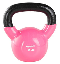 Load image into Gallery viewer, AmazonBasics Vinyl Kettlebell - 15 Pounds, Pink