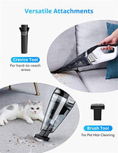 Load image into Gallery viewer, Homasy Handheld Vacuum Cordless, 8Kpa Hand Vacuum with Powerful Cyclonic Suction, Portable Vacuum Cleaner with Long Lasting up to 30mins (Wet&Dry, 3H Charging) for Pet Hair, Dust,Gravel,Home Cleaning