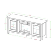Load image into Gallery viewer, WE Furniture Traditional Wood Fireplace Stand for TV's up to 64" Living Room Storage, Barnwood Brown