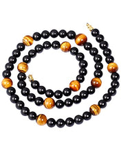 Load image into Gallery viewer, Jewever Starry Sky Tiger Eye/Black obsidian Crystal Necklaces Energy Reiki Healing Gemstone Natural Stone Jewelry for Women Mens Necklace Jewelry Strand