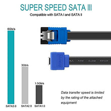 Load image into Gallery viewer, BENFEI SATA Cable III, 3 Pack SATA Cable III 6Gbps 90 Degree Right Angle with Locking Latch 18 Inch for SATA HDD, SSD, CD Driver, CD Writer - Blue