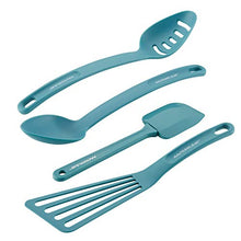 Load image into Gallery viewer, Rachael Ray Cucina Nylon Nonstick Utensils/Fish Turner, Spatula, Solid and Slotted Spoons, 4 Piece, Agave Blue