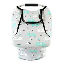 Load image into Gallery viewer, Stretchy Baby Car Seat Covers for Boys Girls, Infant Car Canopy Spring Autumn Winter,Snug Warm Breathable Windproof, Adjustable Peep Window,Universal Fit,Baby Elephant
