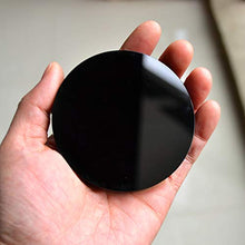 Load image into Gallery viewer, FHNP367 Black Obsidian Scrying Mirror Round Smooth Natural Crystal Polished Diameter 3 inch / 80mm