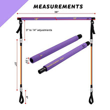 Load image into Gallery viewer, CB Fitness Pilates Stick Bar with Resistance Bands - Set of 3 Exercise Flex Bands & Fit Bar Attachment - Home Gym Equipment for Men & Women - Portable Workout Kit for Body Toning, Yoga & Core Training