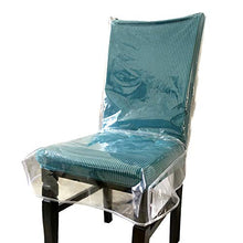 Load image into Gallery viewer, Swanna Plastic Dining Chair Covers with Backrests,Clear PVC Seat Chair Protector Waterproof Cover,Fit W/21 x D/18 Inch (2 Pack)