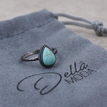 Load image into Gallery viewer, DELLA MODA Teardrop Moonstone Ring | Hypoallergenic .925 Sterling Silver | Size 8