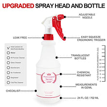Load image into Gallery viewer, Uineko Plastic Spray Bottle (4 Pack, 24 Oz, All-Purpose) Heavy Duty Spraying Bottles Leak Proof Mist Empty Water Bottle for Cleaning Solution Planting Pet with Adjustable Nozzle and Measurements