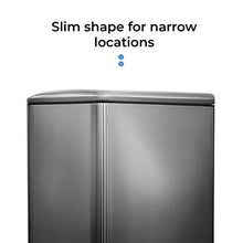 Load image into Gallery viewer, Home Zone Living 13 Gallon Kitchen Trash Can, Dual Compartment Recycle Combo, Slim Stainless Steel, 50 Liter