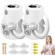 Load image into Gallery viewer, Double Electric Breast Pump, Wearable Breast Pump, Hands-Free & Portable, Quiet, with 2 Mode & 9 Levels (24/27mm Flange)