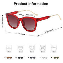 Load image into Gallery viewer, SOJOS Classic Square Polarized Sunglasses Unisex UV400 Mirrored Glasses SJ2050 with Red Frame/Gradient Burgundy Lens