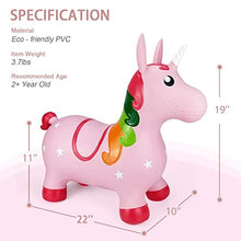Load image into Gallery viewer, INPANY Pink Unicorn Hopper, Horse Hopper, Bouncy Inflatable Animal Ride-on Toy for Children, Boys and Girls, Toddlers (Pump Included)
