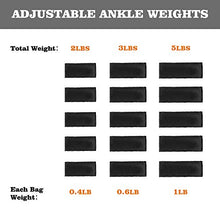 Load image into Gallery viewer, Henkelion 1 Pair 6Lbs Adjustable Ankle Weights for Women Men Kids, Wrist Weights Ankle Weights Sets for Gym, Fitness Workout, Running, Lifting Exercise Leg Weights - Each 3 Lbs Black