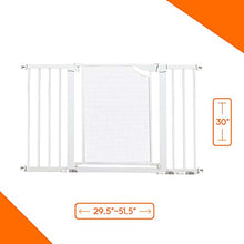 Load image into Gallery viewer, Heele 29.5-51.5 Inches Extra Wide Auto Close Baby Gate Metal Mesh Easy Walk Thru Swing Door Child Gates for Stairs Doorway Hallway Kitchen,Indoor Safety Gate for Kids or Pets,Pressure/Hardware Mounted