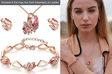 Load image into Gallery viewer, Leafael Wish Stone Pendant Necklace with Vintage Pink Birthstone Crystal for October, 18K Rose Gold Plated, 18" + 2" Chain
