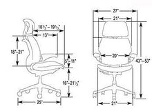 Load image into Gallery viewer, Freedom HumanScale Gel Chair F213 with Headrest New Gel Seat Graphite Wave Fabric Advanced Height Adjustable Duron Arms Standard Chair Height Titanium Frame with Soft Hard Floor Casters