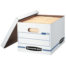Load image into Gallery viewer, Bankers Box STOR/FILE Storage Boxes, Standard Set-Up, Lift-Off Lid, Letter/Legal, 4 Pack (0070308)