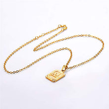 Load image into Gallery viewer, U7 Gold Monogran Necklace A-Z 26 Letters Pendant Men Womens Fashion Jewelry 18K Gold Plated Square Pendants Capital Initial Necklaces (M)