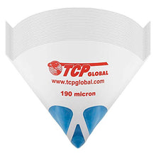 Load image into Gallery viewer, TCP Global 50 Pack of Paint Strainers with Fine 190 Micron Filter Tips - Premium "Pure Blue" Ultra-Flow Blue Nylon Mesh - Cone Paint Filter Screen