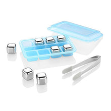 Load image into Gallery viewer, zanmini Stainless Steel Reusable Ice Cubes, Metal Whiskey Stones, Whiskey Rocks Chilling Stones with Tongs for Wine - Whiskey Stones Gift Set (Set of 8)