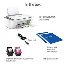 Load image into Gallery viewer, HP DeskJet 2755 Wireless All-in-One Printer, Mobile Print, Scan & Copy, HP Instant Ink Ready, Works with Alexa (3XV17A)
