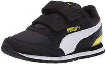 Load image into Gallery viewer, PUMA Baby ST Runner Velcro Sneaker, Black White-Meadowlark, 4 M US Toddler