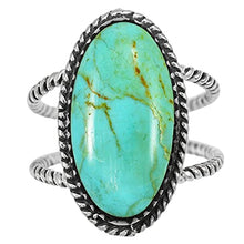 Load image into Gallery viewer, Turquoise Ring Sterling Silver 925 Genuine Gemstones Size 6 to 11 (Turquoise) (7)