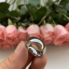 Load image into Gallery viewer, iTungsten 8mm White Tungsten Carbide Wedding Bands for Men Women Engagement Rings I Love You Engraved Polished Shiny Comfort Fit