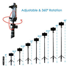 Load image into Gallery viewer, Fugetek Portable 48" Selfie Stick & Tripod, All in One, Lightweight Aluminum, FaceTime, Video Teaching, Bluetooth Remote Compatible with iPhone 11/Xs MAX/XR/XS/X/8/8 Plus/7/7 Plus/6s,Galaxy S10/S9/S9