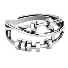 Load image into Gallery viewer, STJERNES s925 Sterling Silver Anti Anxiety Rings For Women girls,Adjustable Stacking Spinning Worry Ring,Jewelry Gift for Best Friends