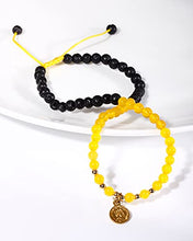 Load image into Gallery viewer, Lightock Anklets for Women Lava Rock Bracelet Essential Oil Diffuser Healing Crystal Energy Ankle Bracelets (Lava Stone/Yellow Agate)