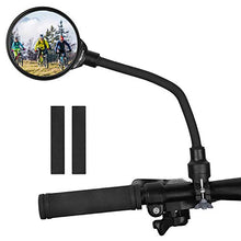 Load image into Gallery viewer, Bike Mirror Handlebar Mount, Adjustable Rotatable Bicycle Rear View Glass Mirror, Wide Angle Acrylic Convex Safety Mirror for Mountain Road Bike