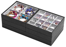 Load image into Gallery viewer, Magic Stackable Jewelry Trays Closet Dresser Drawer Organizer for Accessories, Gadgets & Cosmetics, Storage Display Showcase Holder Box, Set of 5