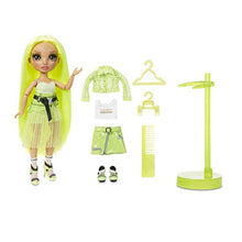 Load image into Gallery viewer, Rainbow High Karma Nichols – Neon Green Fashion Doll with 2 Doll Outfits to Mix & Match and Doll Accessories, Great Gift for Kids 6-12 Years Old